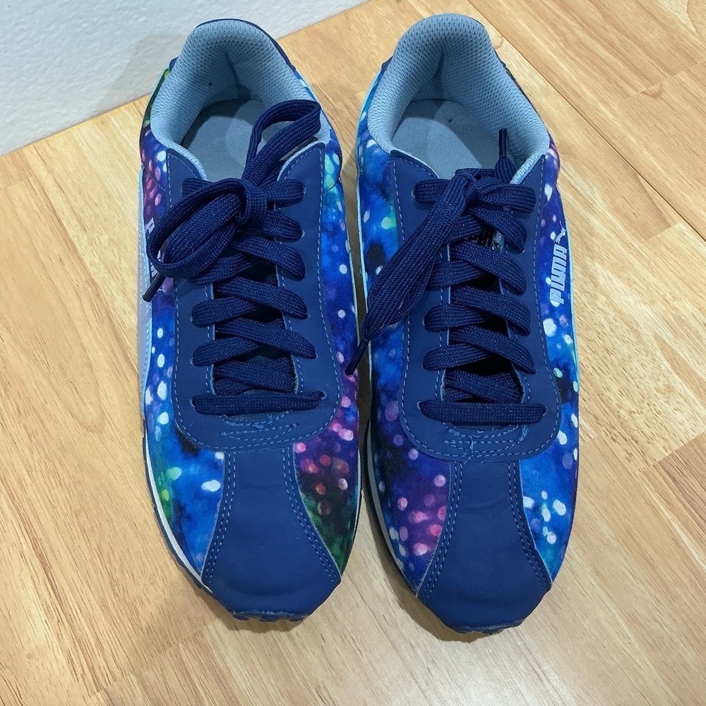 Kids Sz 6 Puma Roma '68 Galaxy Outer Space Blue Sneakers Free Shipping Fit W 7.5 - Picture 7 of 8